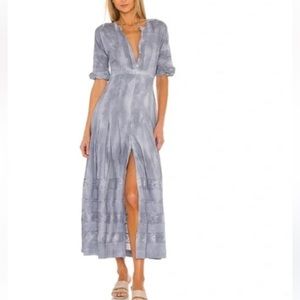 LoveShackFancy, Edie Button Up Short Sleeve Cottagecore Midi Length Dress XS NWT